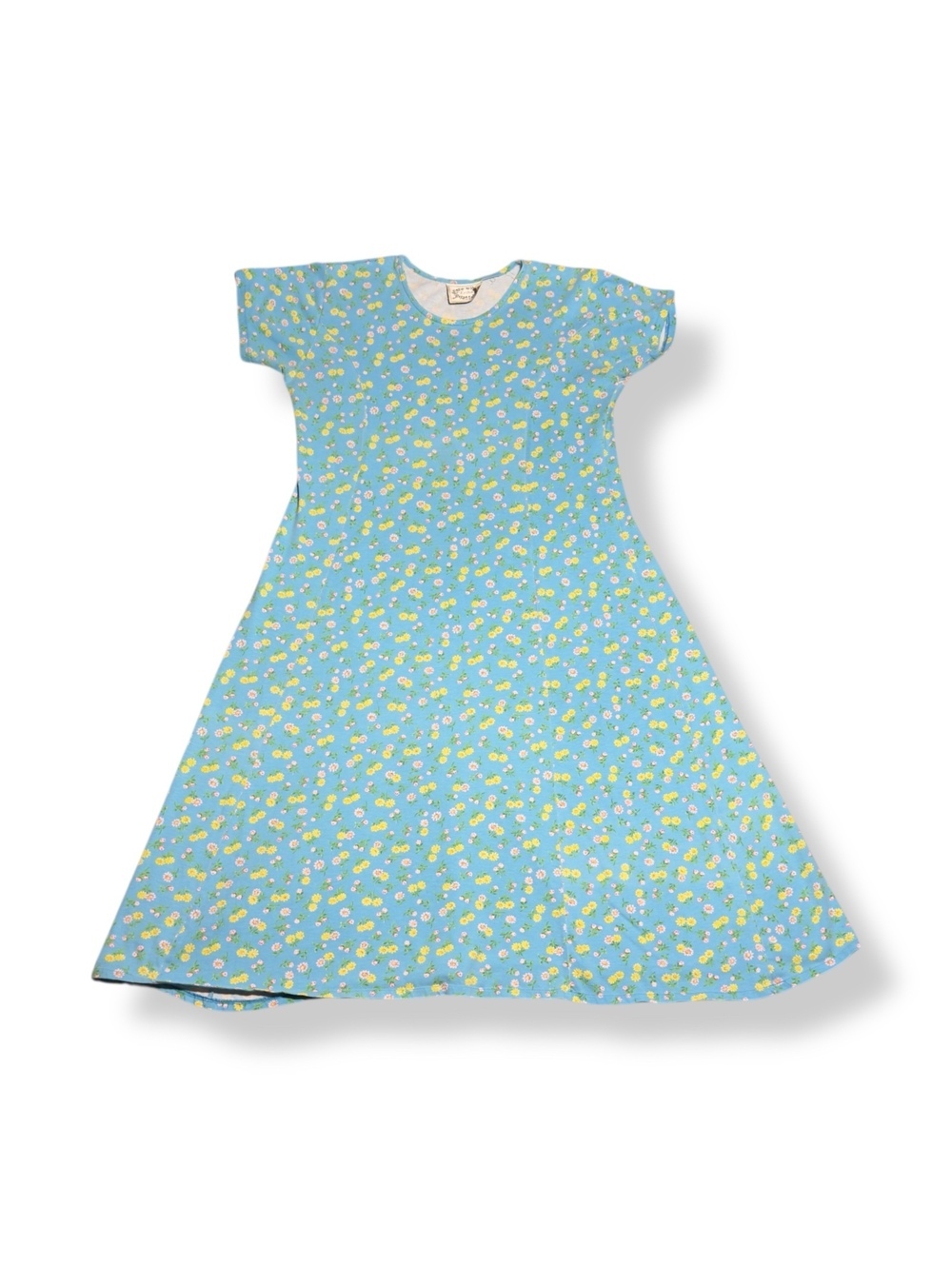 Erika Blue Floral Short Sleeve Dress